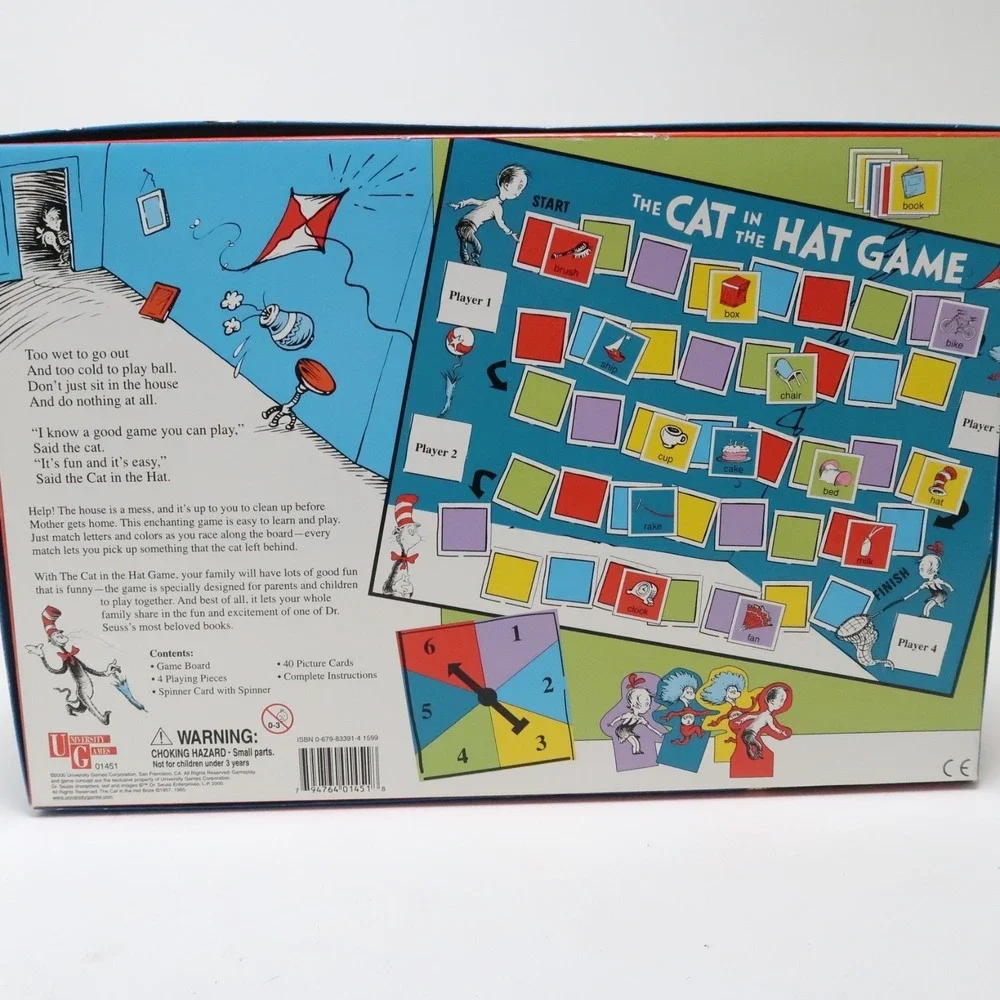 The Cat In The Hat Game Dr Seuss By University Games Vintage 1996 Fun In A Box